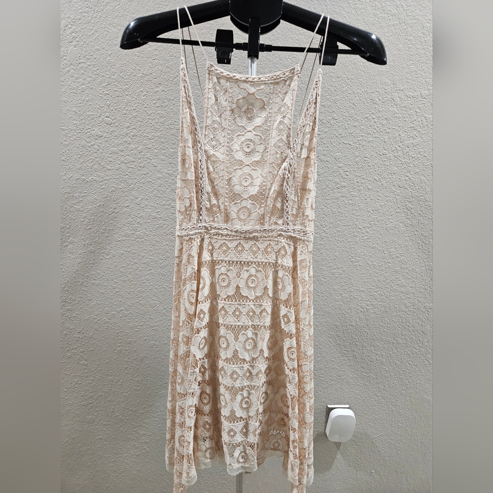 NWOT Free People Beige Eyelet Dress Size 4